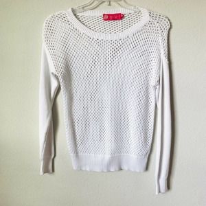 Macbeth White Large Open Knit Sweater